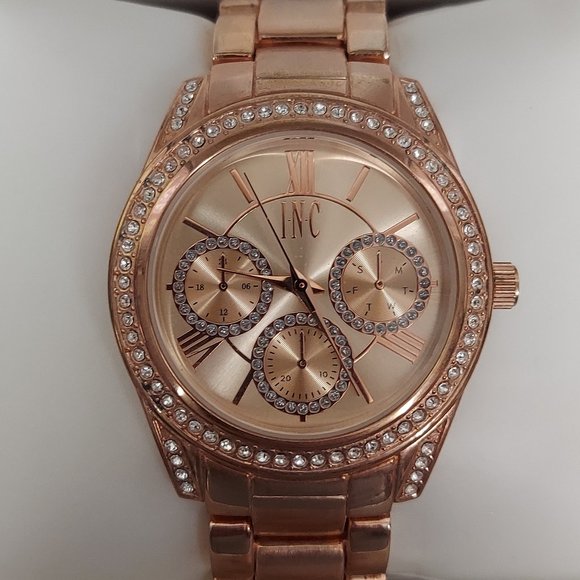 NIB INC INTERNATIONAL CONCEPTS ROSE GOLD-TONE BRACELET WATCH - Picture 5 of 16